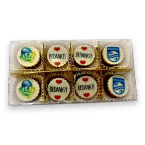 8 bonbons met logo